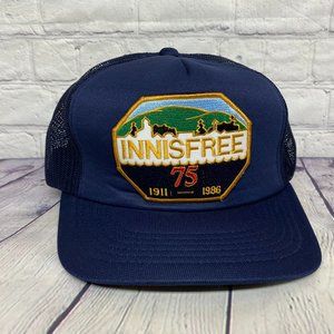 Vintage Hat Cap Snapback Navy Blue INNISFREE 75 Years 1911-1986 - BROKEN SNAPS